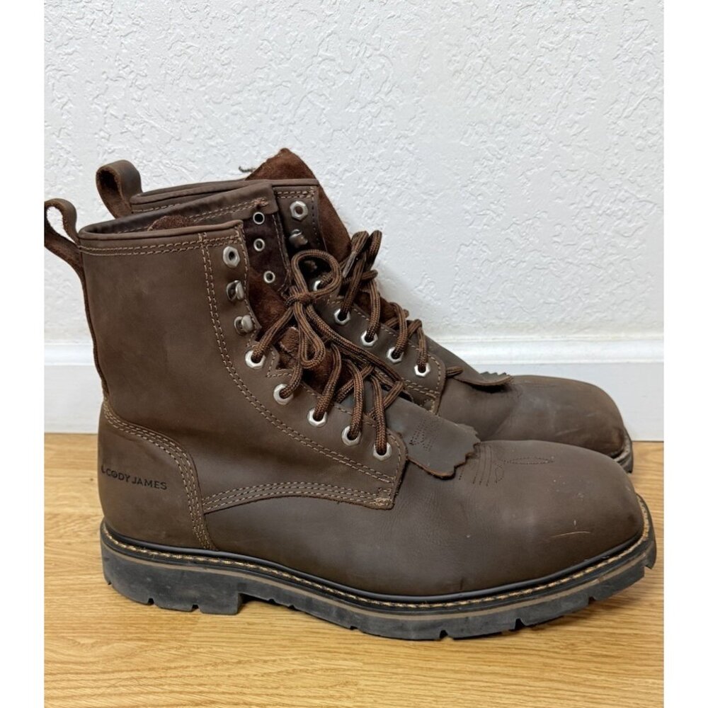Cody James 11.5 Western Work Boots Brown Laces Square Toe Composite C8P28